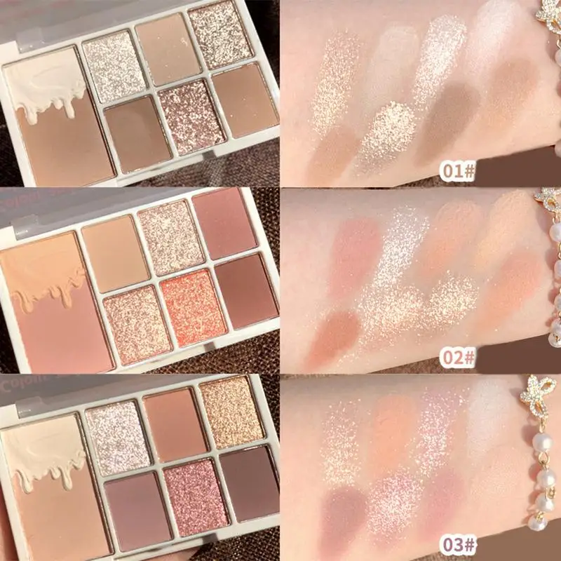 4 Colori Paillettes Palette Di Ombretti Opachi Shimmer Vassoio Per Ombretti Pigmenti Per Occhi Impermeabili A Lunga Durata Lustro Trucco