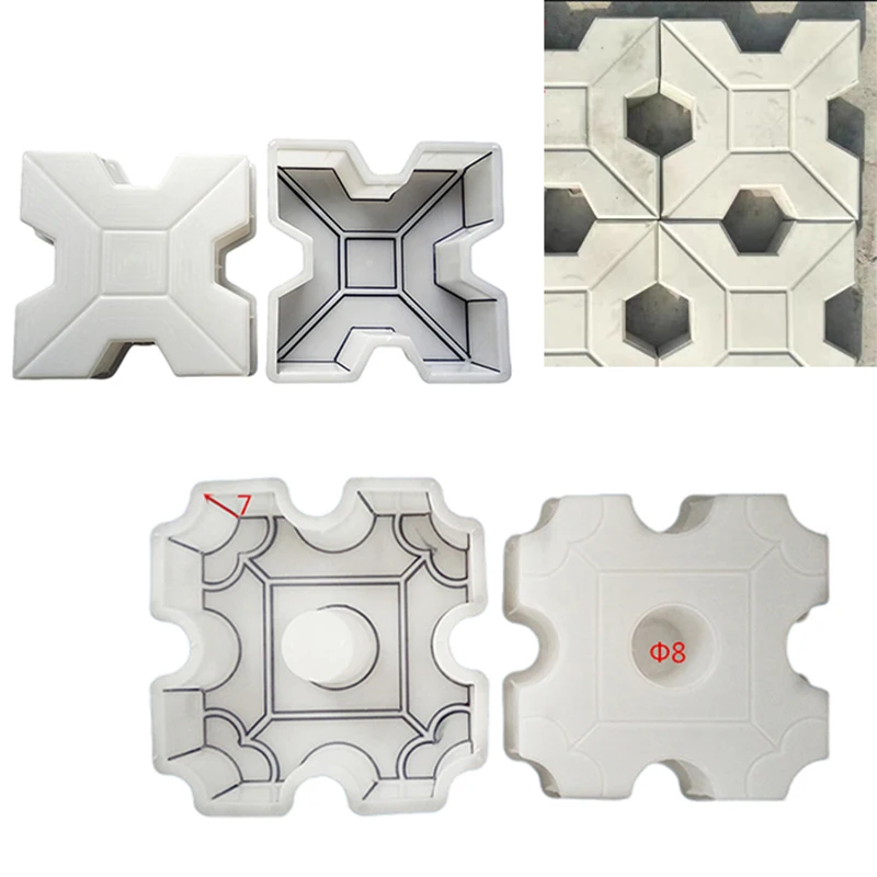 Brick Path Mold DIY Path Maker Mold Middle Of Hole SHape Garden Concrete Plastic Paving Pavement Walkway Molds