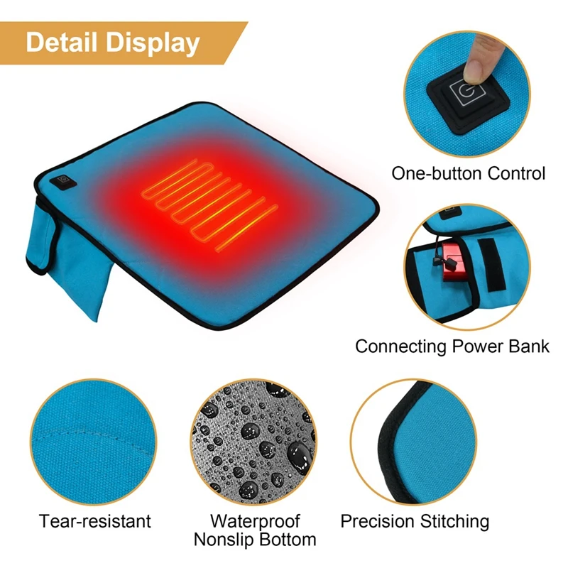 Adjustable Temperature Portable Heated Seats Pad Bleacher For Outdoor Camping,Ski 2