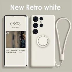 Magnetic Ring Holder Phone Case with Enhanced Grip and Protection for Galaxy S26 Ultra (Antique White)
