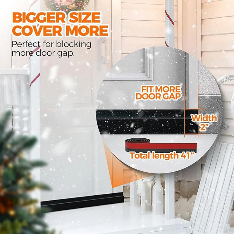 Enhanced Door Draft Stopper with Strong Adhesive - Dust, Light, and Noise Barrier