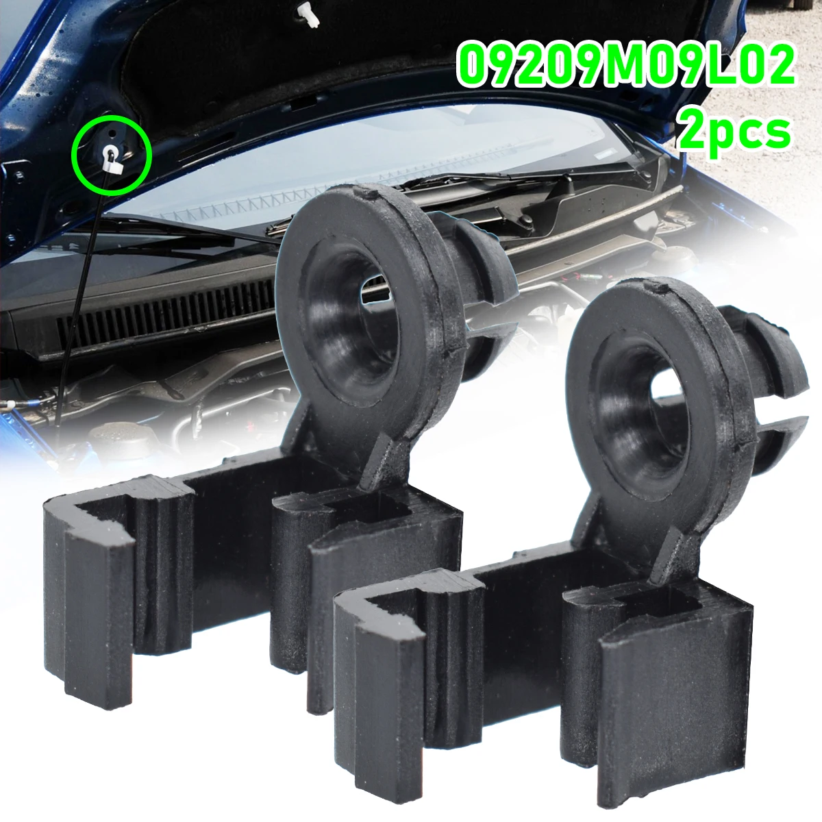 Set 2 Supporti Per Asta Del Cofano In Plastica Per Suzuki Alto 2009-2014, Splash, Swift, Aerio, Baleno – Ricambio OE 09209M09L02