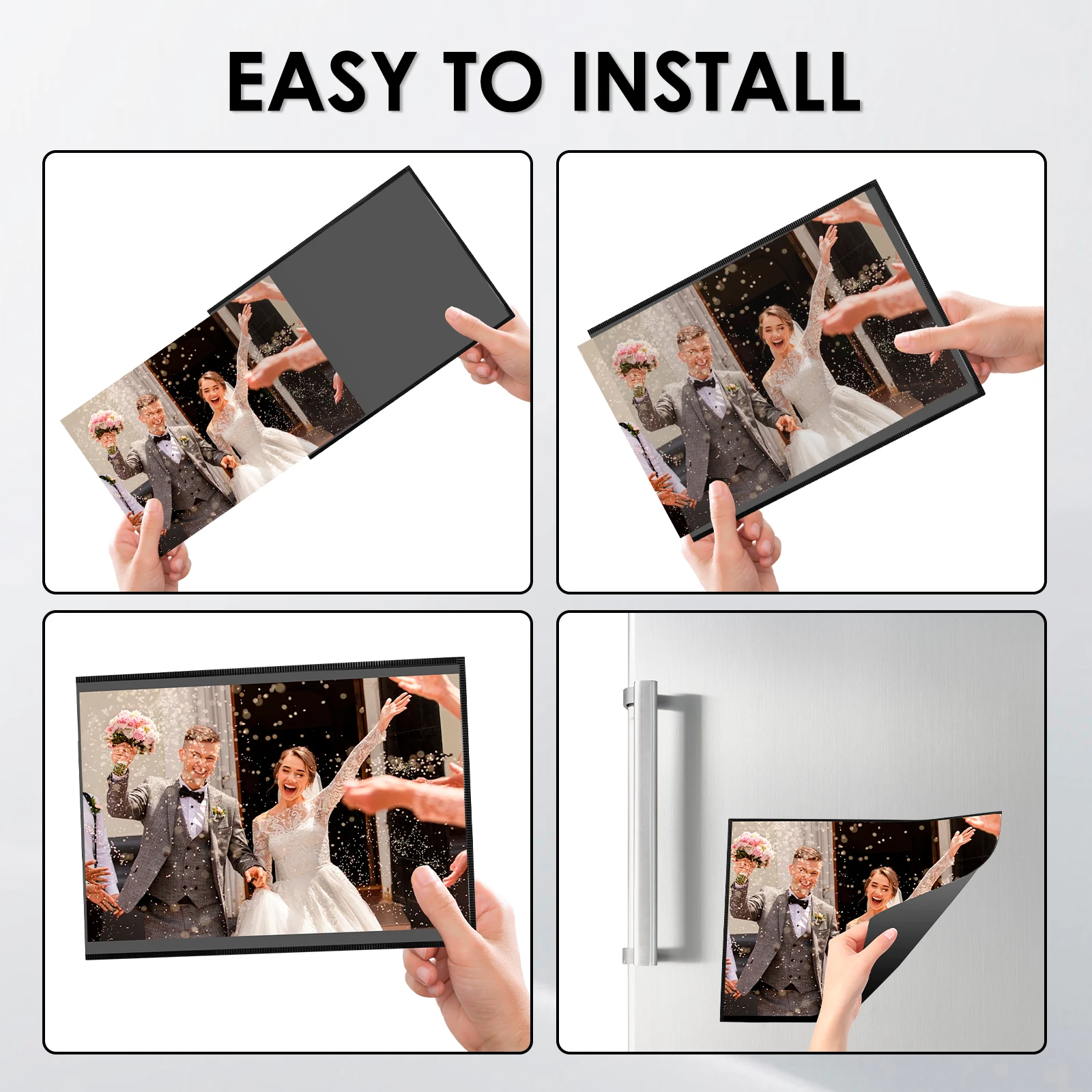 10Pcs Blank Photo Frame Magnetic Photo Frames for Refrigerator with Black Border Pictures Display Frame 4"X6",5"X7",8.5"X11"