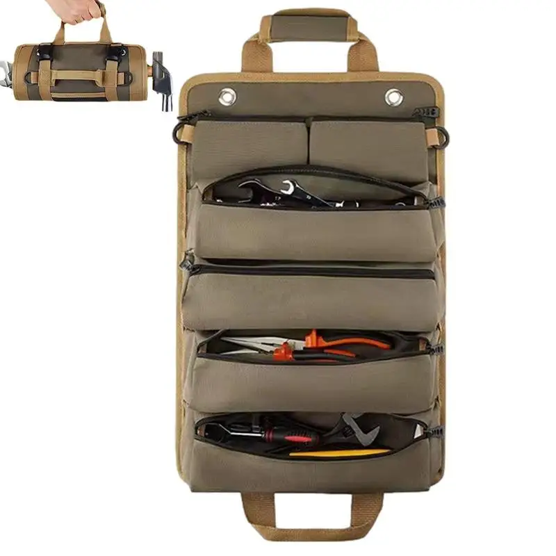 

Car Back Seat Organizer Bag Oxford Fabric Car Back Multi Pocket Storage Bag Thickened Large Hardware Organizer For Pliers Wrench