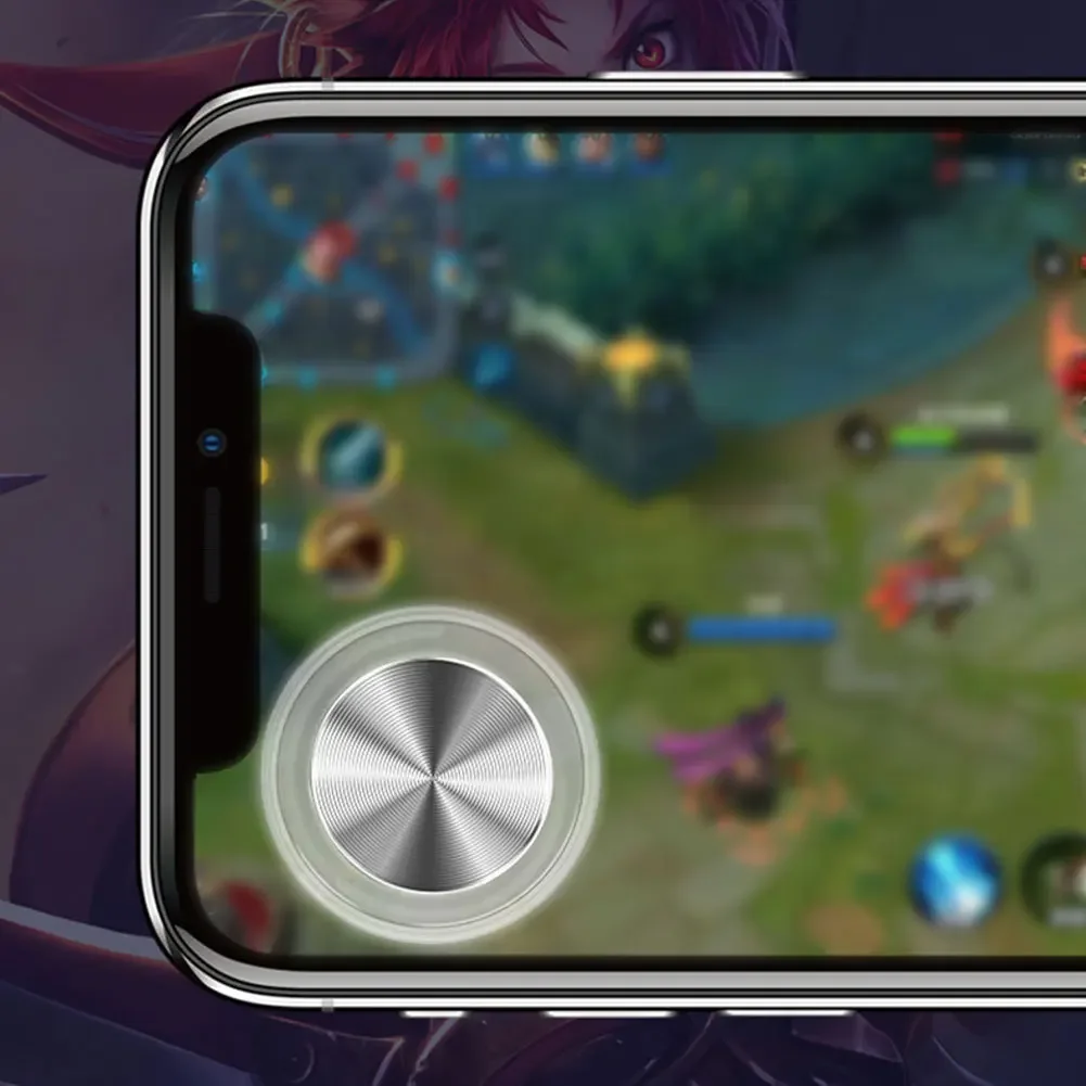 라운드 게임 조이스틱 범용 휴대폰 로커 (아이폰/안드로이드용) 메탈 버튼 컨트롤러 스마트폰 흡착식 게임패드