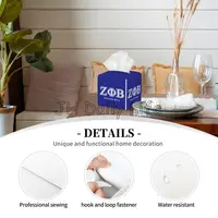 Zeta Phi Beta Print PU Leather Tissue Box Cover Square Decorative Tissue Holder for Living Room Bedroom Bathroom Home Office Car 2