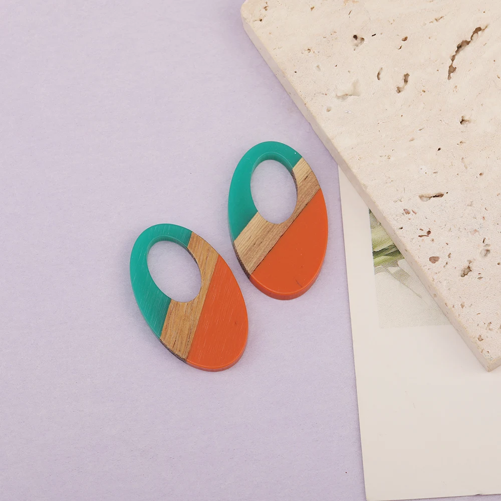Cordial Design 50Pcs 21*35MM Jewelry Accessories/Natural Wood & Resin/Oval Shape/Hand Made Charms/Jewelry Findings & Components - cordial