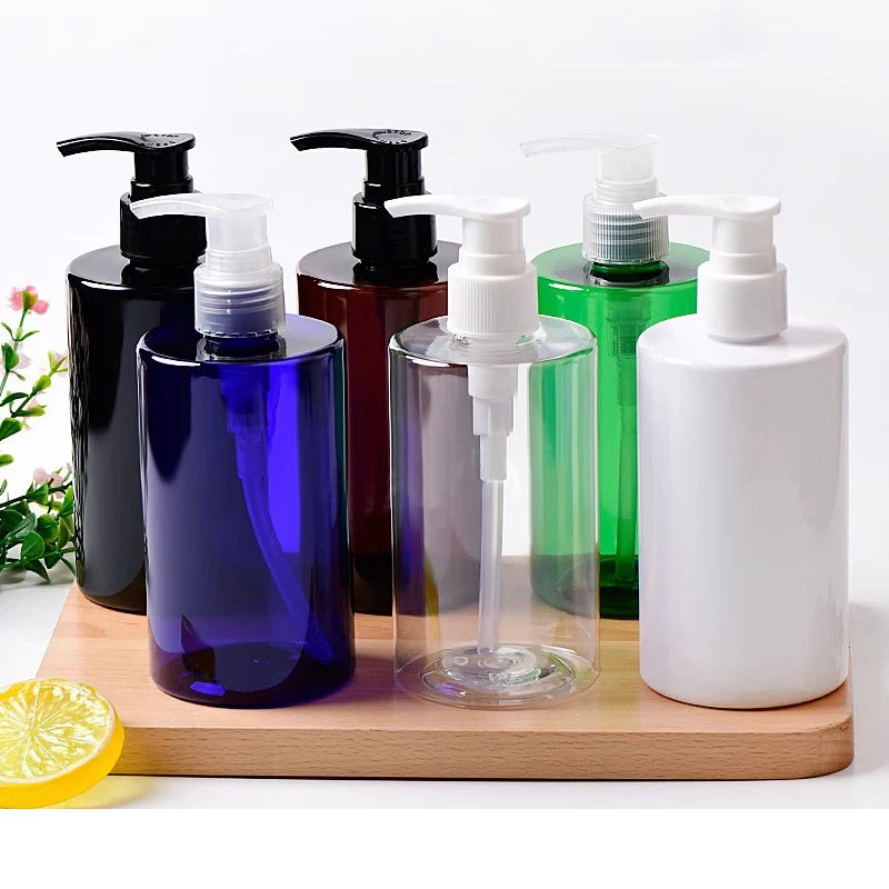

20pcs 300ml Empty White Clear Shampoo PET Bottle With Anodized Plastic Emulsion Pump Shower Gel Shampoo Cosmetic Container