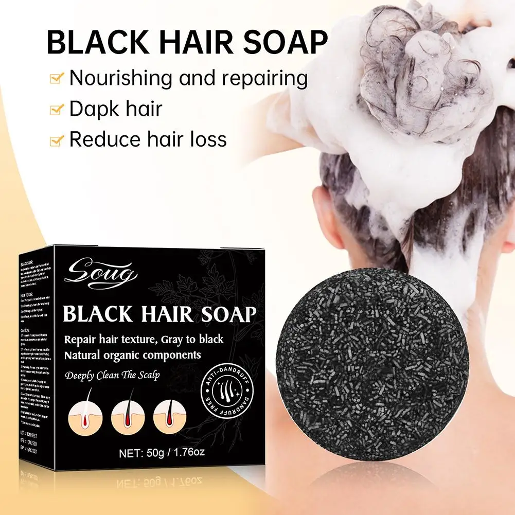 Plant Shampoo Natural Honey Shampoo 50g Polygonum Hair Darkening Shampoo Soap Bar Natural Color White Gray Hair To Black Scalp Treatment Care