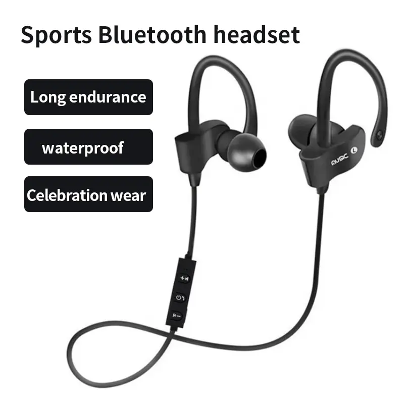Спортни безжични Bluetooth слушалки, работещи със стерео музика, универсални мини двойни тапи за уши, универсални за закачане на уши