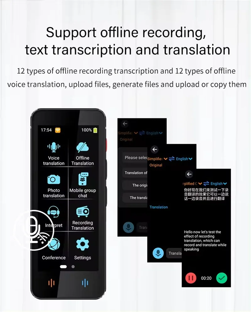 F12 Translator Machine 138 Real-time Language Online 18 Offline Accurate Translation 4inch Instant Voice Photo Tradutor Device language translator