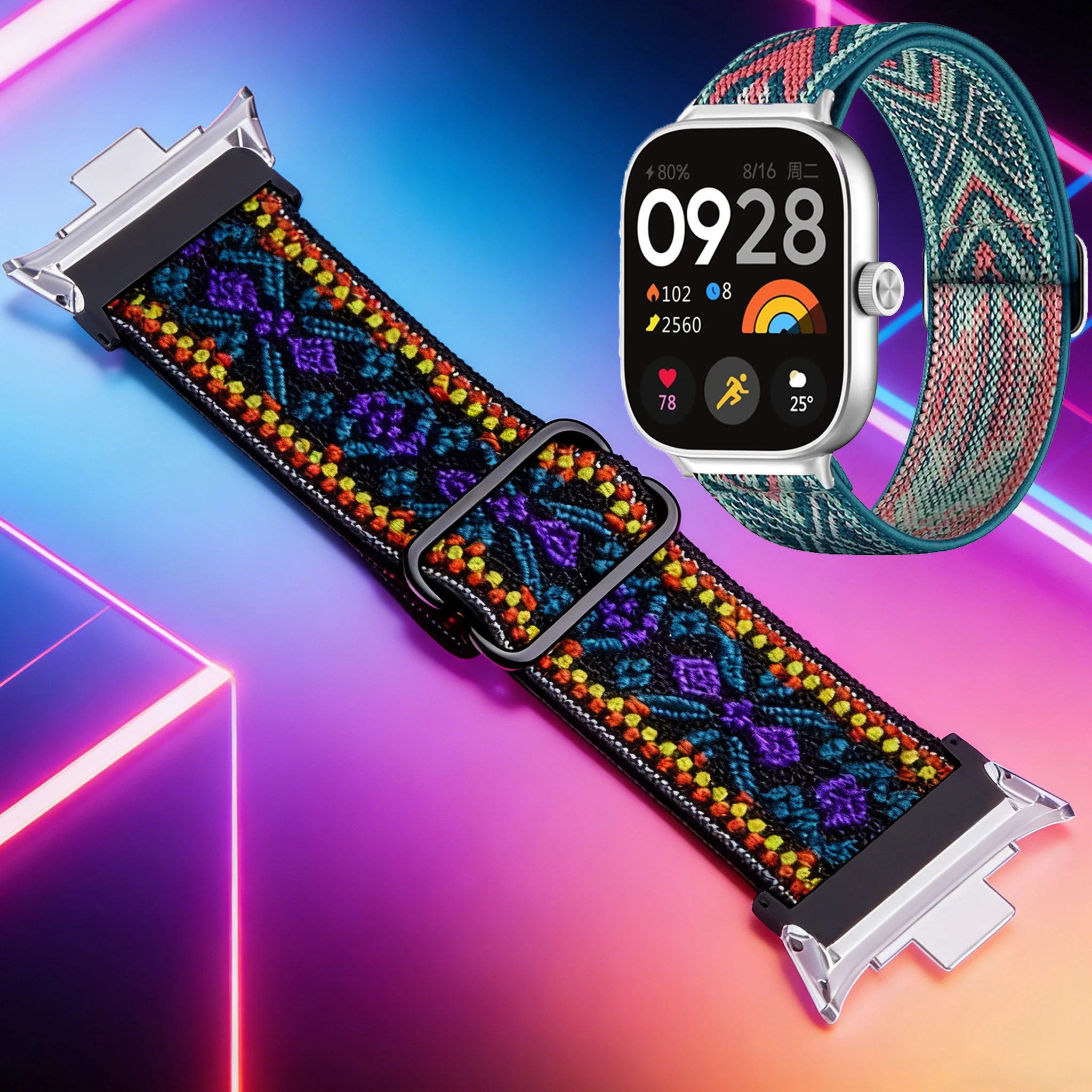 Elastic Nylon Solo Braided Watch Band Loop - Universal Replacement Bracelet