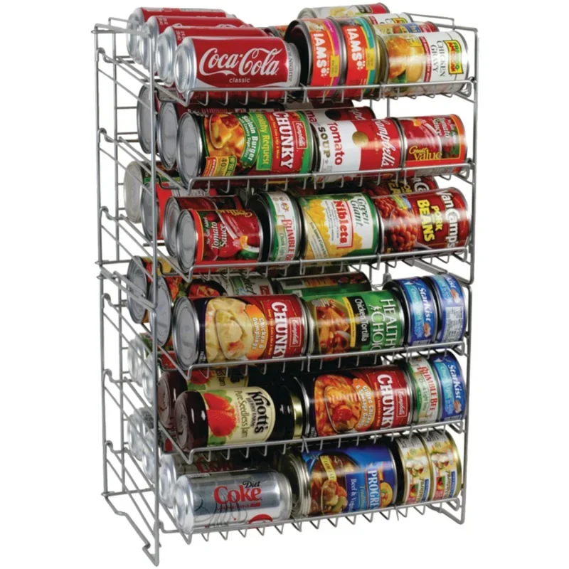 

Atlantic 6-Tier Gravity Fed Canrack кухонный шкаф-органайзер, 15,6 дюйма Д x 11,75 дюйма Ш x 23,25 дюйма в, серебристый