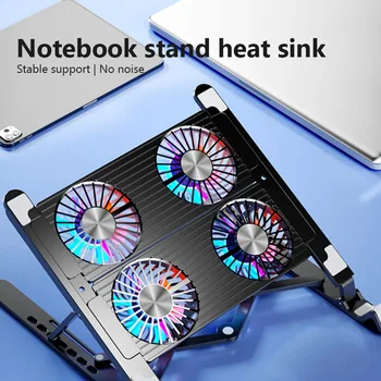New Laptop Cooler Base Stand Foldable Laptop Cooling Pad Portable Adjustable Notebook Stand for 13-17.3 Inch with 4 Fans 1