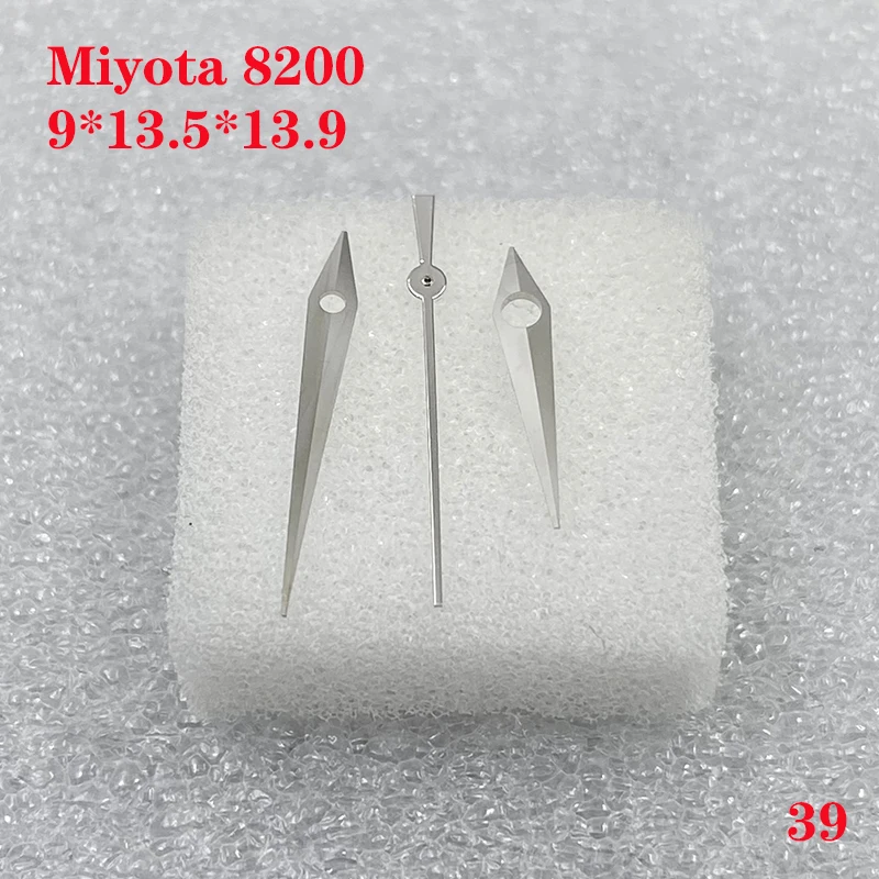 Watch Accessories Watch Hand 3 Needles for Miyota 8200 Movement Size 9.0mm*13.5mm*13.9mm Men's Green Luminous No.039