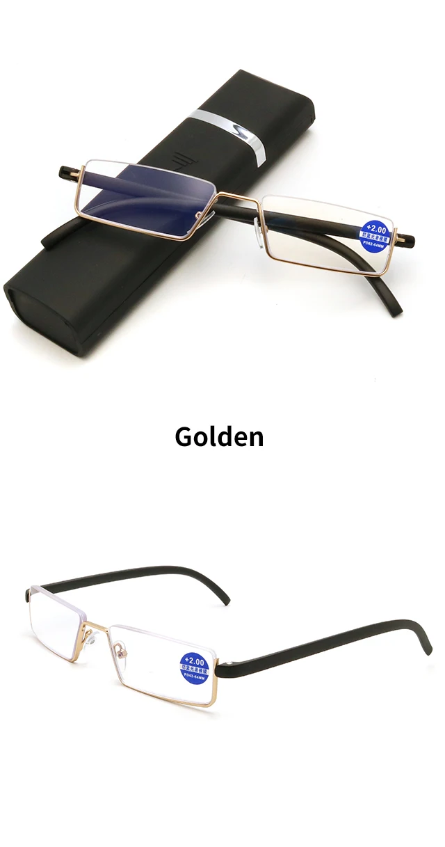 Ienjoy tr90 Lesebrille Anti-Blaulicht Lesebrille Männer Halb rahmen verschreibung pflicht ige Brille männliche Brille mit Etui 2019-2020 – Detail 9