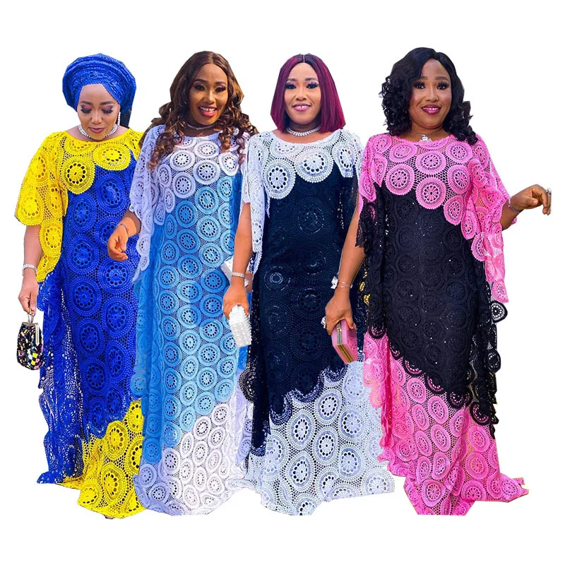 Robe de soirée africaine en dentelle pour femmes, vêtements africains élégants, mode musulmane, abayas, dashiki, caftan, longue, maxi, nouvelle collection 2023