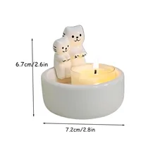 Ins Cartoon Cat Fire Ceramic Candlestick Crafts Household Decoration Atmosphere Holiday Gift High Temperature Resistance 2