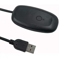 Black Wireless Gaming Receiver USB Controller Adapter (Black)