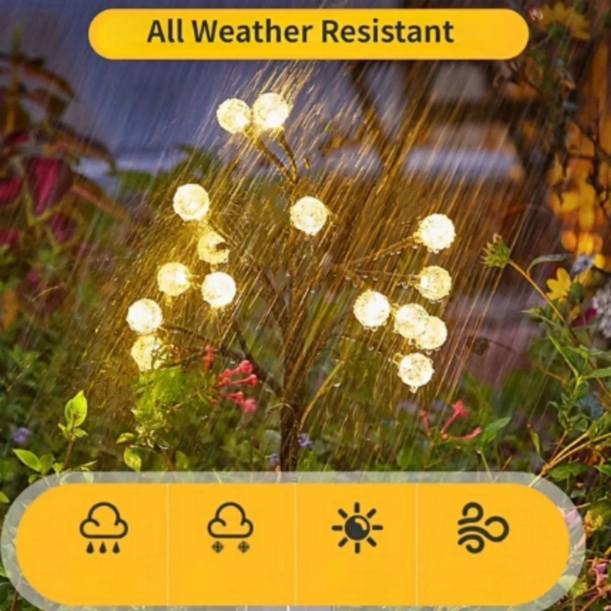 Crystal Solar Ball Tree Branch Design Solar Light Fairy Atmosphere Waterproof Ground Pathway Lights Christmas Decoration