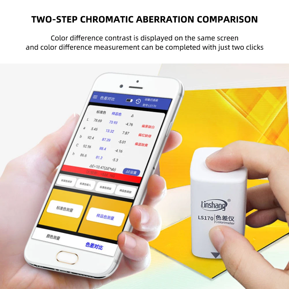Yieryi Smart Colorimeter Plastic Color Measuring Tester Digital Color Analyzer Meter for Ordinary Printing Coating Plastic Paint