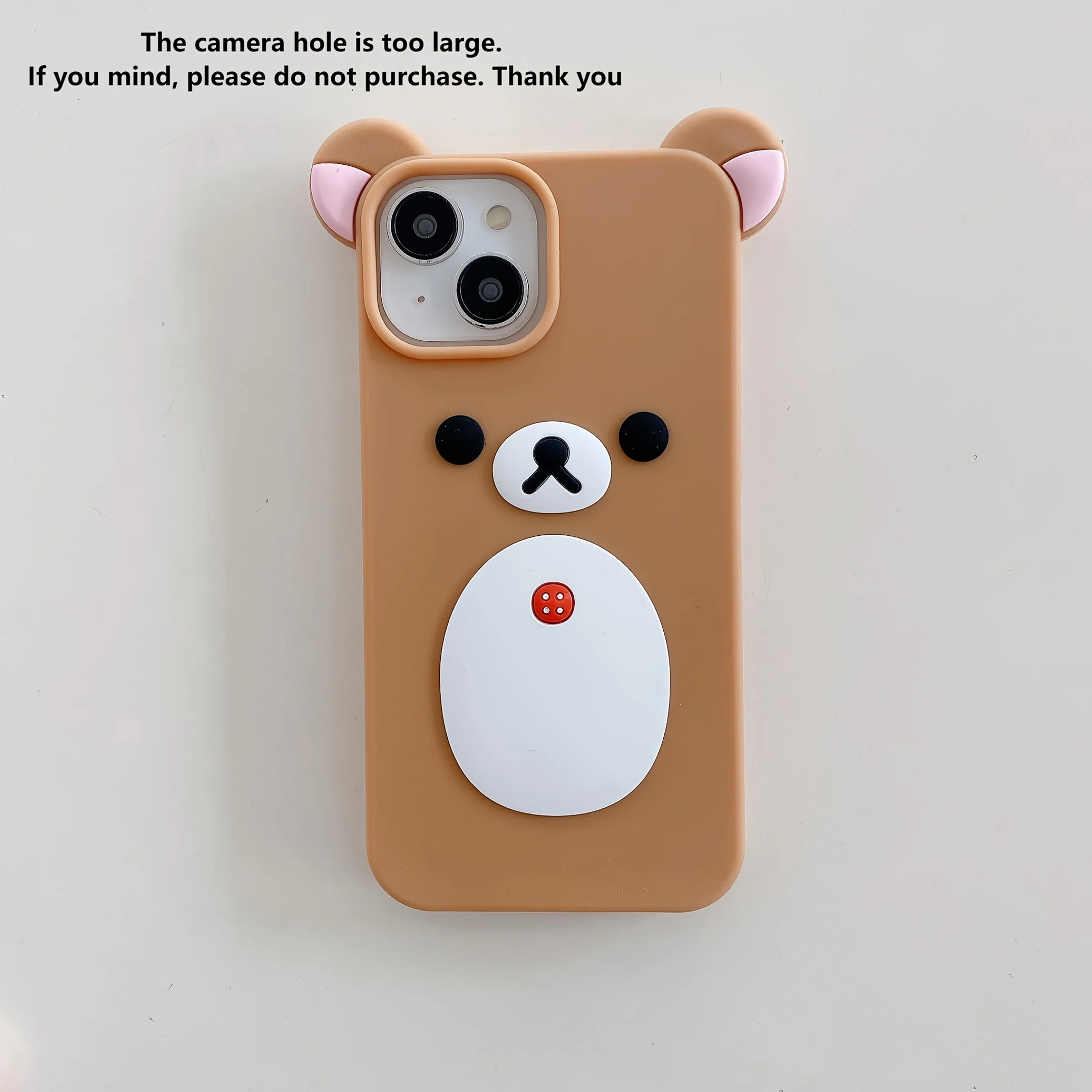 Adorable Cartoon Rilakkuma Liquid Silicone Protective Case - Soft, Durable, and Dustproof