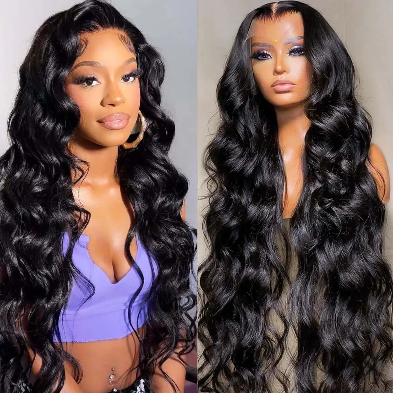 

13x6 Body Wave Lace Front Wigs Human Hair Pre Plucked Glueless Wigs Brazilian Hair 180% Density Body Wave Wigs for Black Women