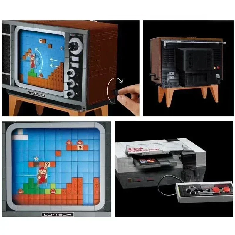 71374 슈퍼 NES 콘솔 닌텐도 엔터테인먼트 시스템 모델 빌딩 블록, 벽돌 조립, TV 게임, 어린이 장난감, 어린이 벽돌 선물