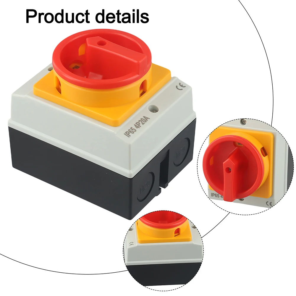 UKP Wasserdichter Trennschalter Hauptschalter Leistungsschalter 4P 20A 440V Drehschalter Ausschalter IP65 UKP Schalter Elektrisches Teil – Detail 4