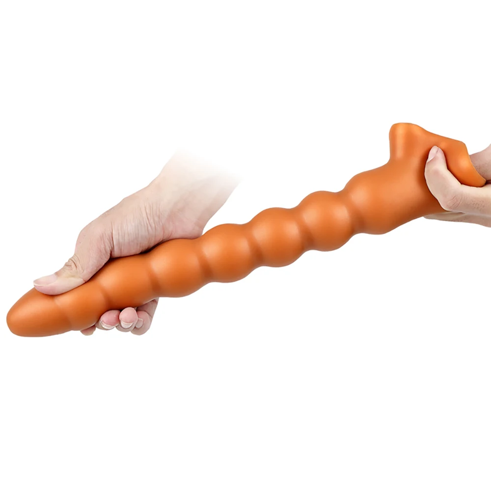 Dildo E Plug Anal De Silicone Com Segmentos Arredondados - JIUAI