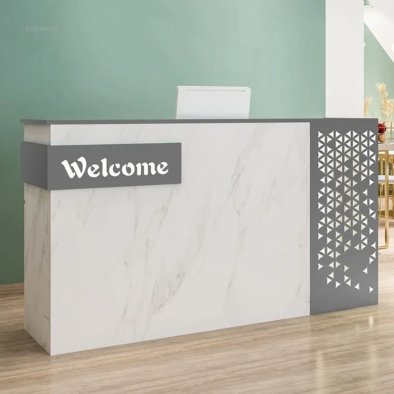 Modern Beauty Salon Reception Desks Hairdressing Shop Paint Front Desk Clothing Store Oral Dental Medical Reception Cashier E