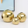 Ceramic Vase Gold-plated Ball Flower Arrangement Desktop Hydroponics Container Living Room Office Bookcase Vase Gold Vase 1