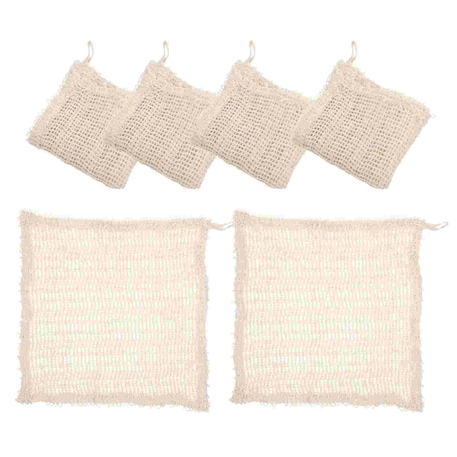 

6 Pcs Cotton Linen Bath Towel Body Scrubber Exfoliating Cloths Leg Showering