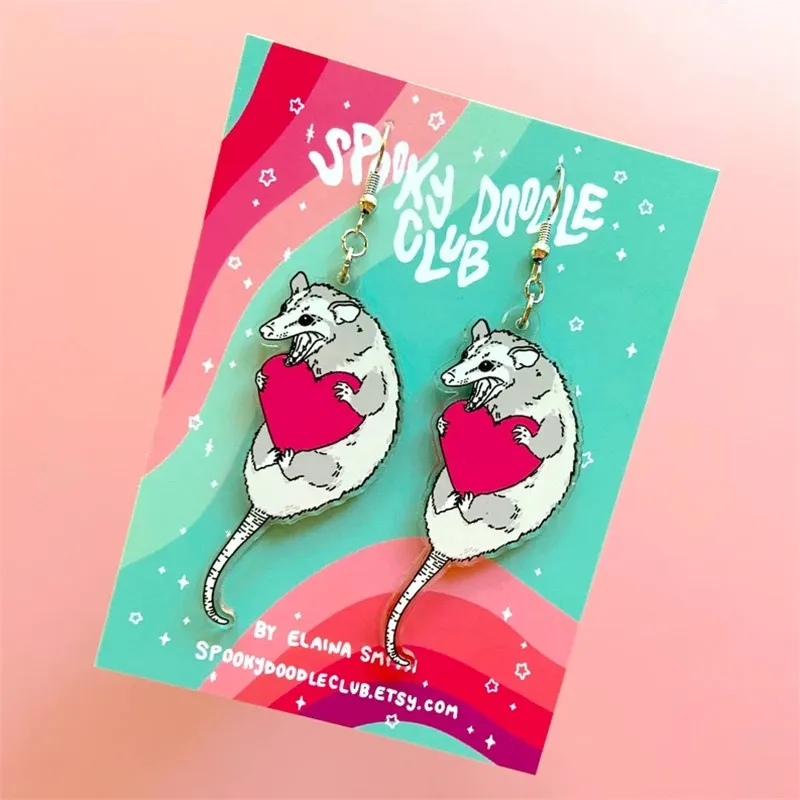 NewCuteLoveMouseAcrylicEarringsNoveltyJewelryPersonalized