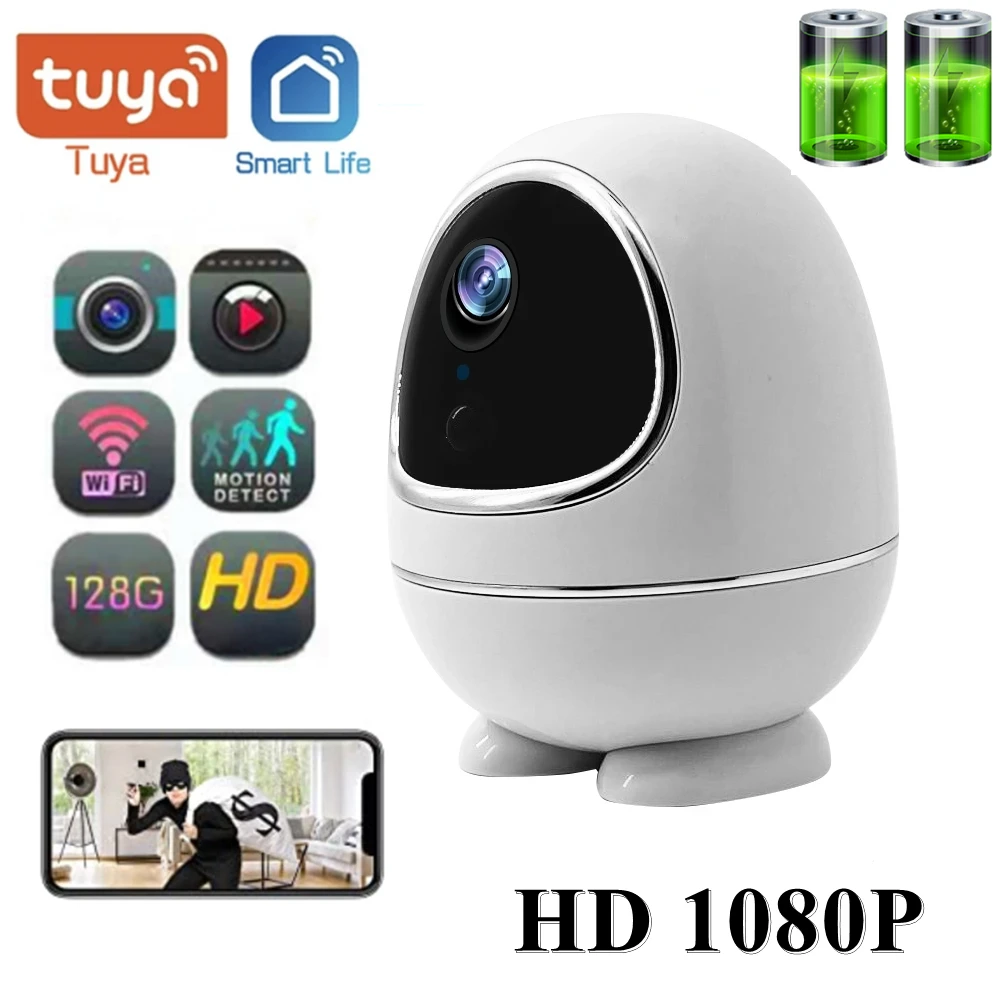 

IP-камера Tuya 1080P Беспроводная с углом поворота 350 ° и поддержкой Wi-Fi