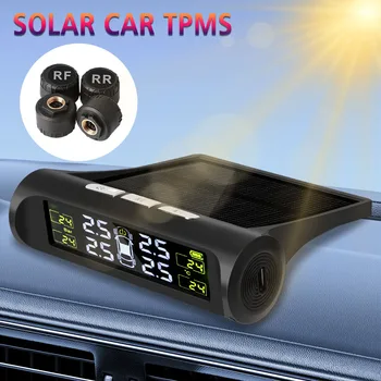 Monitor della temperatura dei pneumatici Sistema di monitoraggio della pressione dei pneumatici per auto universale Sistema di allarme di sicurezza automatico Display LCD digitale TPMS solare