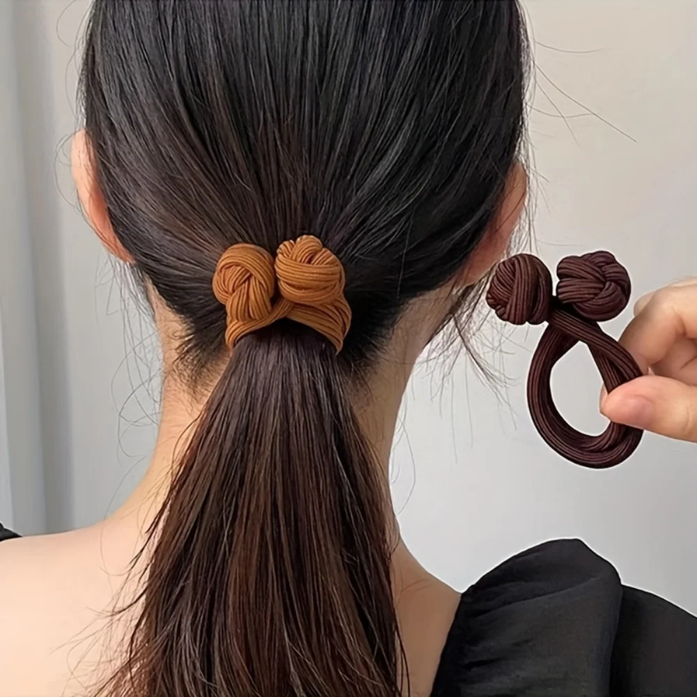 Hoher Pferdeschwanz, ein Muss – modischer Damen-Haarschmuck, rutschfestes, langlebiges, einfarbiges, hochelastisches, geknotetes Haarseil – Detail 2