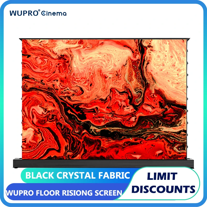 

Wupro Electric Floor Rising Screen Black Crystal Fabric For UST Laser Projector 92-120inch Anti-Light ALR Home Ultra Thin Screen