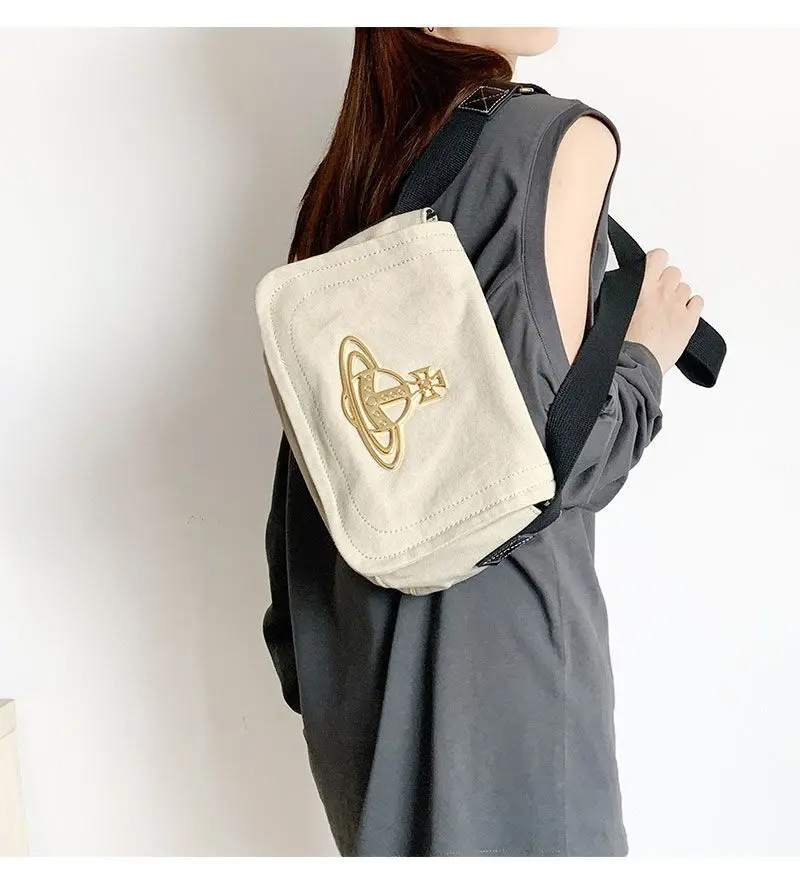 Women'S Retro Medieval Bag Classic Saturn Planet Canvas Bag Single Shoulder Messenger Bag