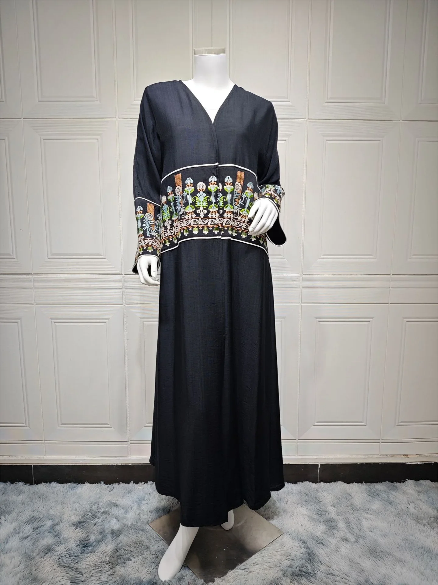 Eid Muslim Women Party Long abaya Jalabiya Embroidery Robe Ramadan Morocco Dubai Arab Kaftan Islam Modest Cardigan Vestidos muslim dress,muslim robe,muslim women top