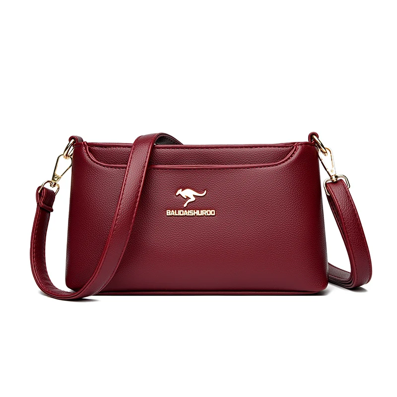 thumbnail image 1 of Bolso bandolera de cuero de lujo de marca genuina para mujer, bolso de mano de diseñador, bolso cruzado de hombro, bolso de mano de uso diario de múltiples capas, 1 of 5
