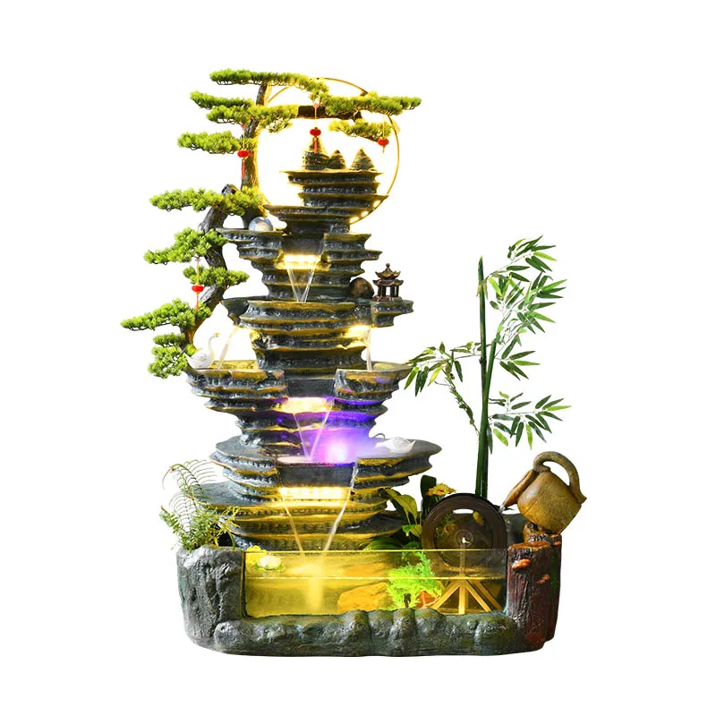 

Large Artificial Mountain and Fountain Living Room Hallway Ornaments Humidifier Landscape Garden Decoration