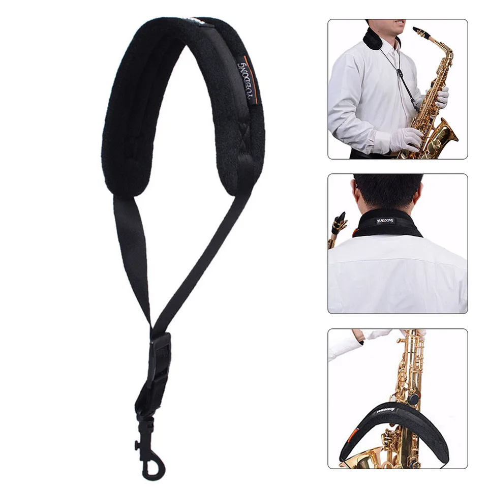 Focusound Upgraded Saxophone Neck Strap – Padded, Adjustable & Comfy For Alto & Tenor Sax
