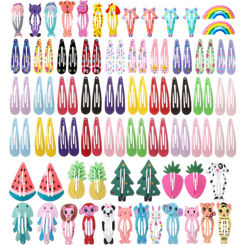 30Pcs/Lot Children Headwear Cartoon Animal Hairpin Alloy Hair Clip Water Dripping Barrette Princess Gifts Girls Hair Accessories baby girl hairpin accessories hairclips princess crown headwear girls cartoon dress up suits barrettes new hot sale kids hairpin