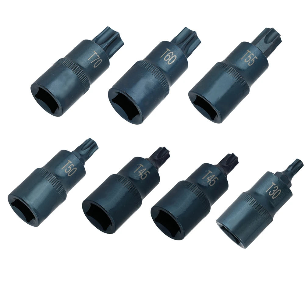 Torx Screwdriver Bits Tool 1/2 Socket Bit Adapter T30 T40 T45 T50 T55 T60/T70 1/2\" Adapter Hand Tools Multifunction 5