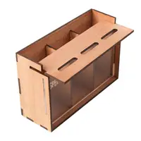 Money Saving Box  3 Compartments Wooden Removable Coin Saving Organizer Portable Home Coin Banks for Holiday Gift Money Box 1