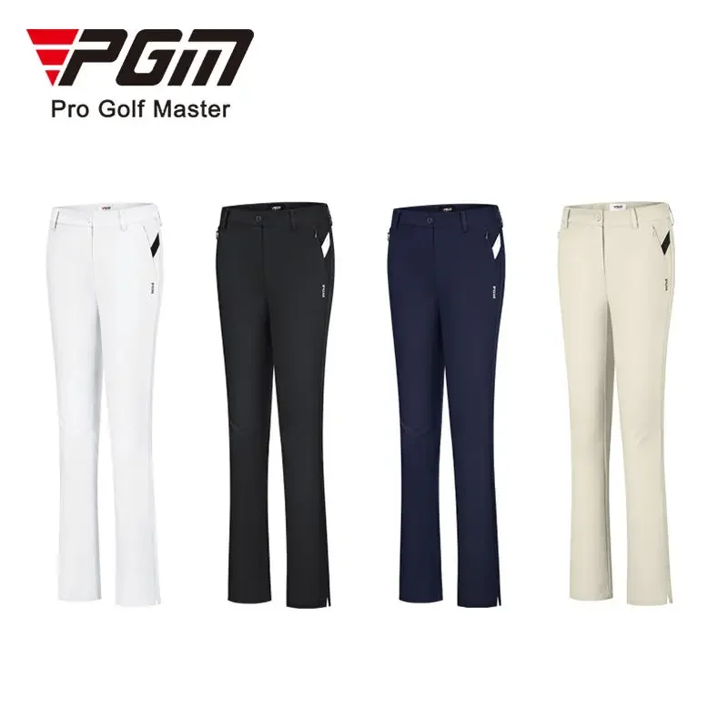 PGM KUZ128 Women Summer Golf Pants Ankles Cropped Fit Slim Elastic Flared Trousers Zip Pocket Waterproof Lady Golf Clothing
