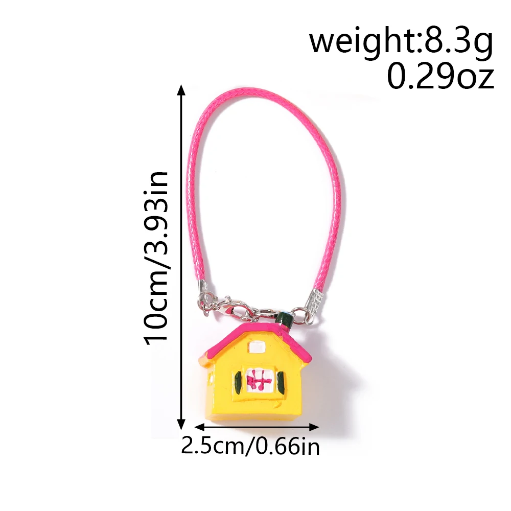 Aihua Nette Haus Schlüsselanhänger Cartoon 3D Haus Telefon Gurt Handtasche Anhänger Schlüsselring Für Frauen DIY Schlüssel Kette Kinder Schmuck Geschenke – Detail 7