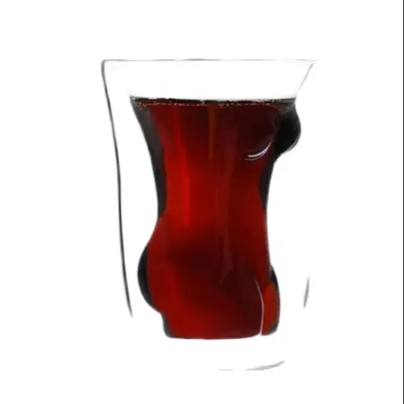 

1 piece 150 ml -180 ml Sexy Lady Men Durable Double Wall Whiskey Glasses Wine Shot Glass Big Chest Beer Cup Body Shape Glass Cup