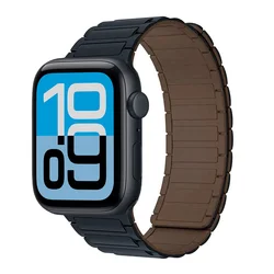 Magnetic Silicone Band for Smartwatch Strap Bracelet (Midnight brown)
